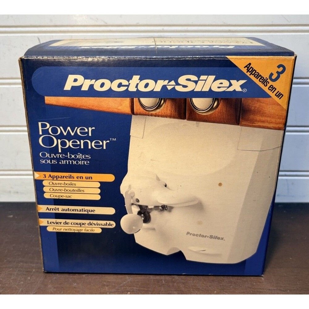 Proctor Silex Can Opener Space Saver Under Cabinet 3 In One (NewIn Box) #75400